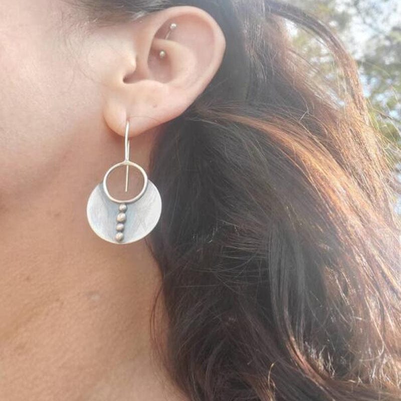 Vintage Metal Ring Hollow Earrings
