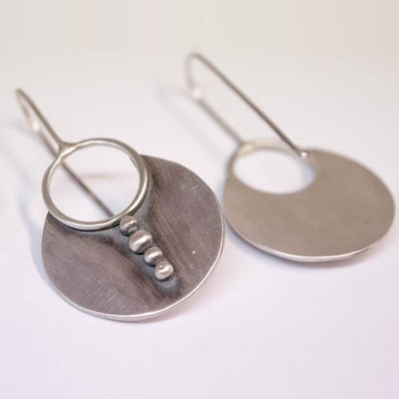 Vintage Metal Ring Hollow Earrings