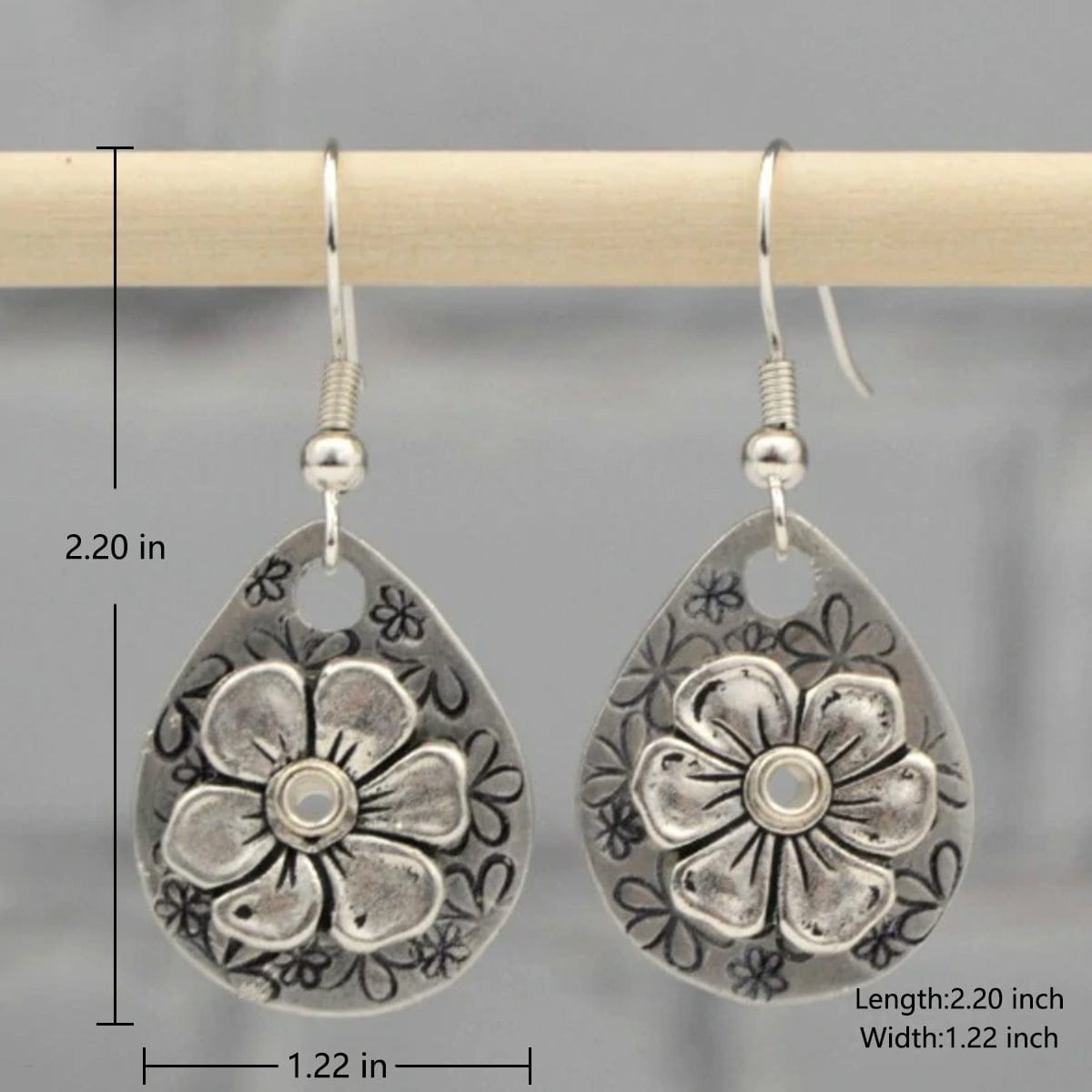 Engraved-print Drop Handmade Earrings For Women