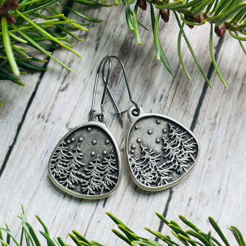 Bohemian Geometric Tree Drop Earrings