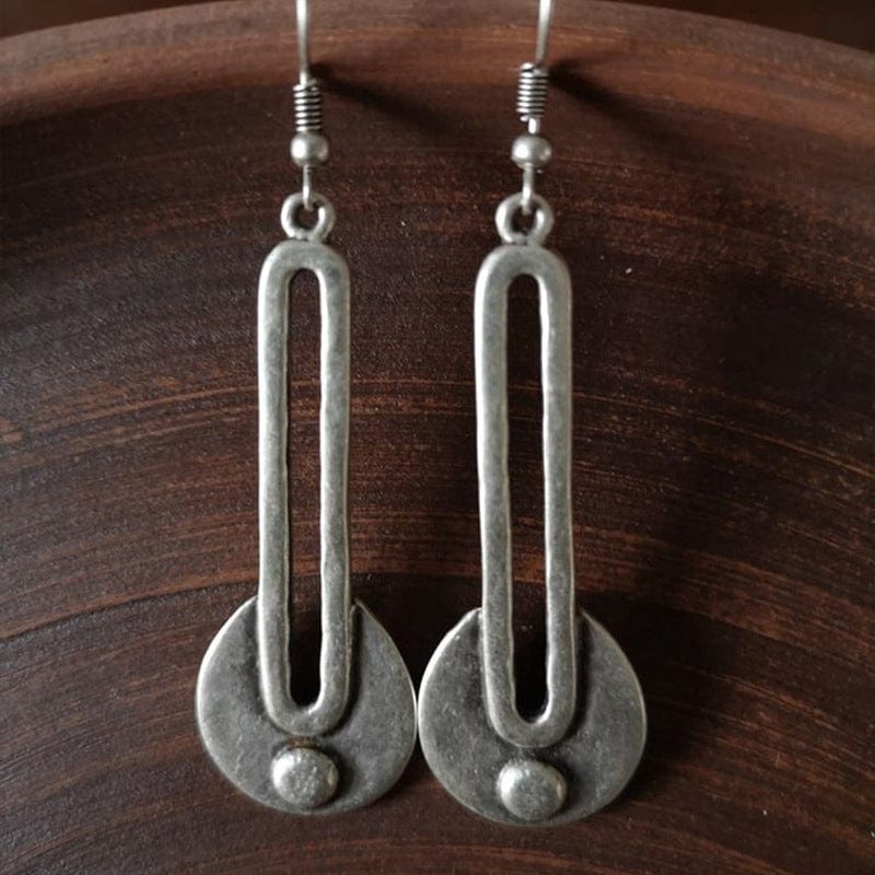 Vintage Western Tribal Long Round Earrings