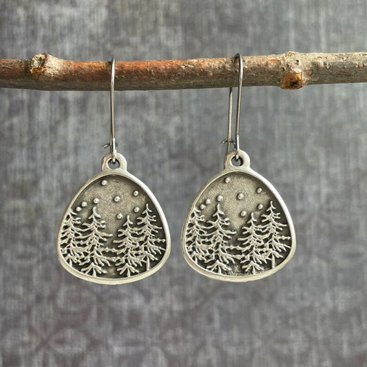 Bohemian Geometric Tree Drop Earrings