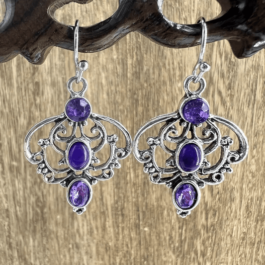 Hollow Metal Engraved Drop Earrings