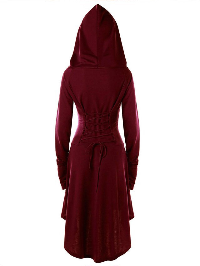 Women's Halloween Hooded Lace-Up Dress