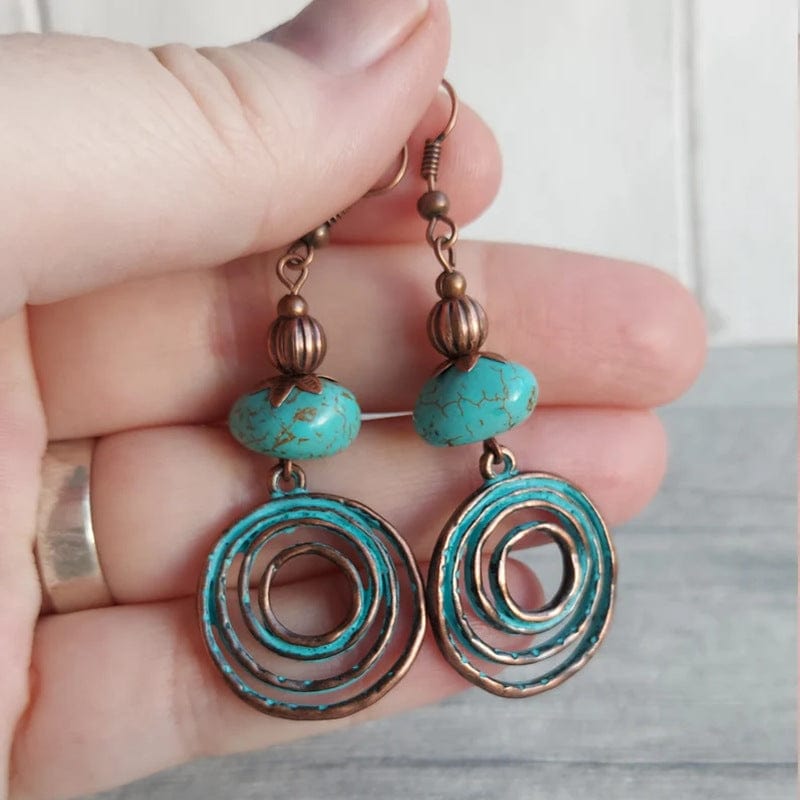 Retro Ethnic Drop Bohemian Turquoise Earrings