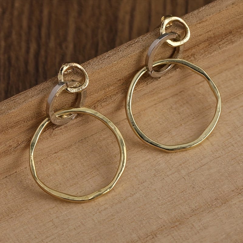 Vintage Hollow Circle Design Dangle Earrings