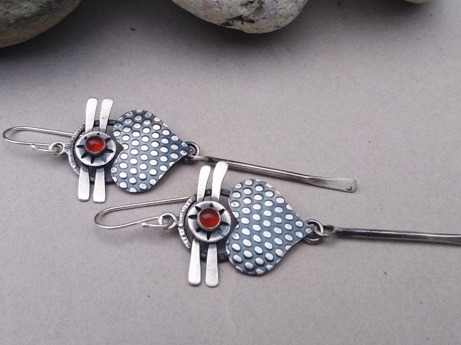 Boho Dragonfly Heart Drop Earrings