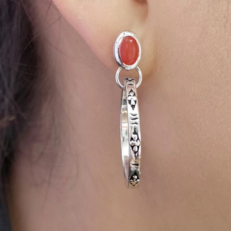 Fashion Circle Earrings Gemstone Earrings