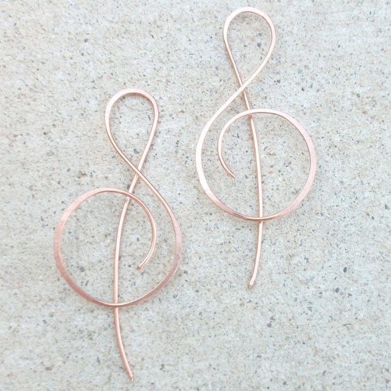 Women's 14K Rose Gold Note Earrings