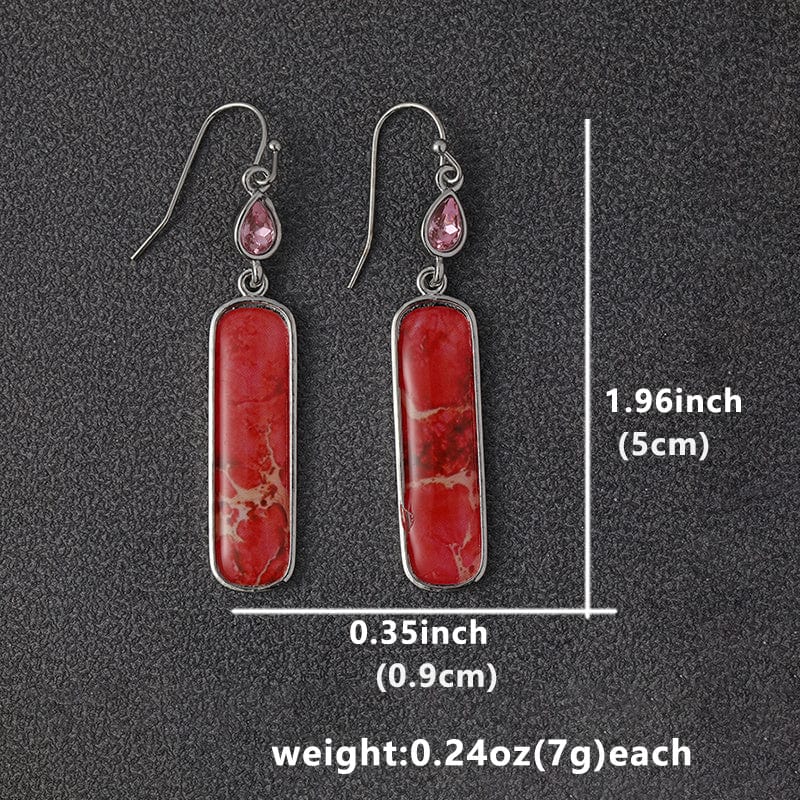 Red Turquoise Decor Dangle Earrings