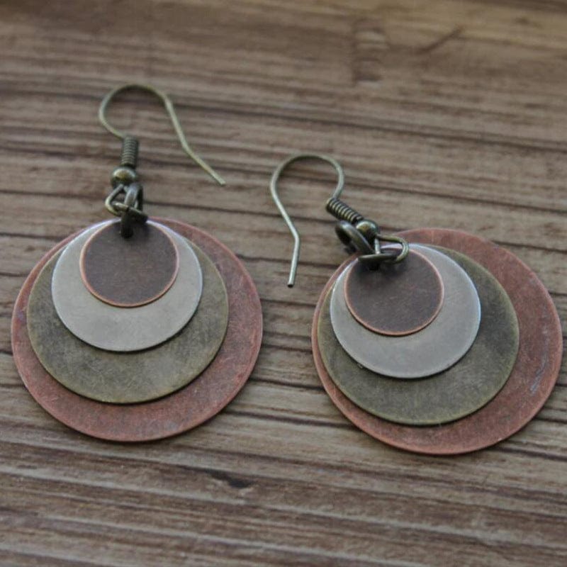 Boho Vintage Circle Layered Earrings