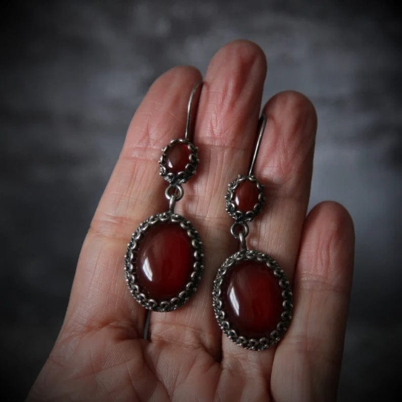 Vintage Baroque Red Stud Earrings