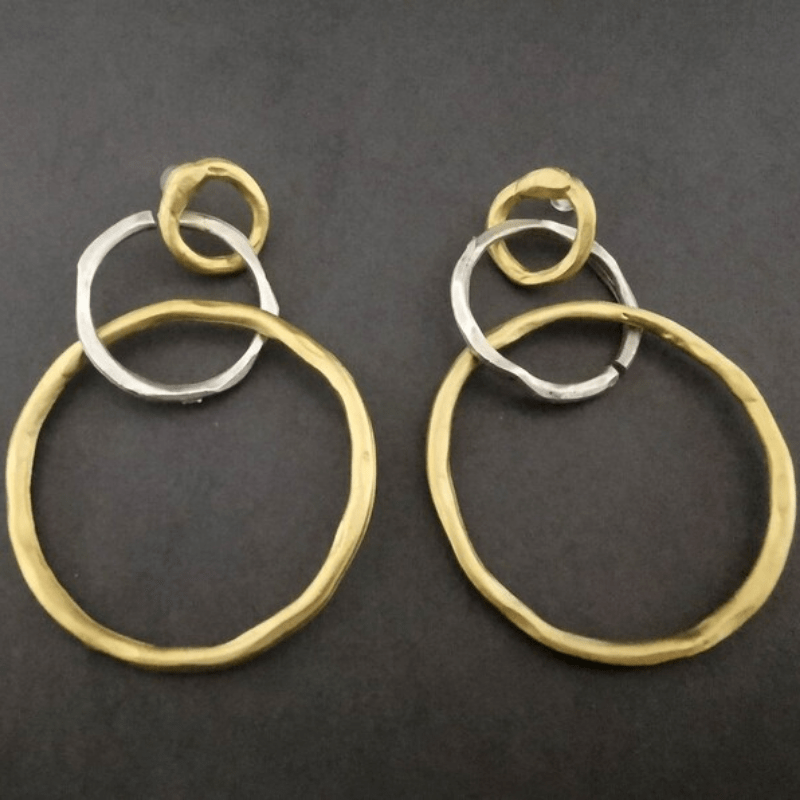 Vintage Hollow Circle Design Dangle Earrings