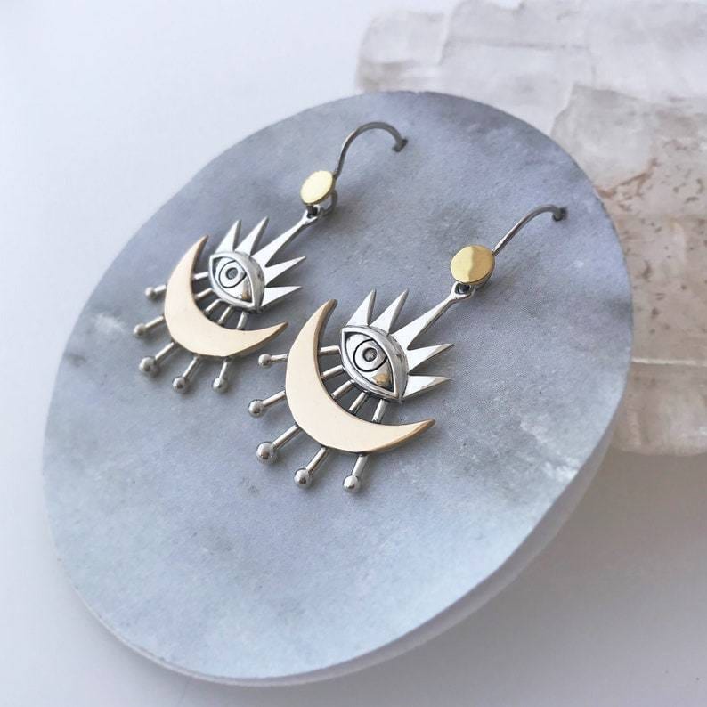 Personalized Sun Moon Fashion Earrings