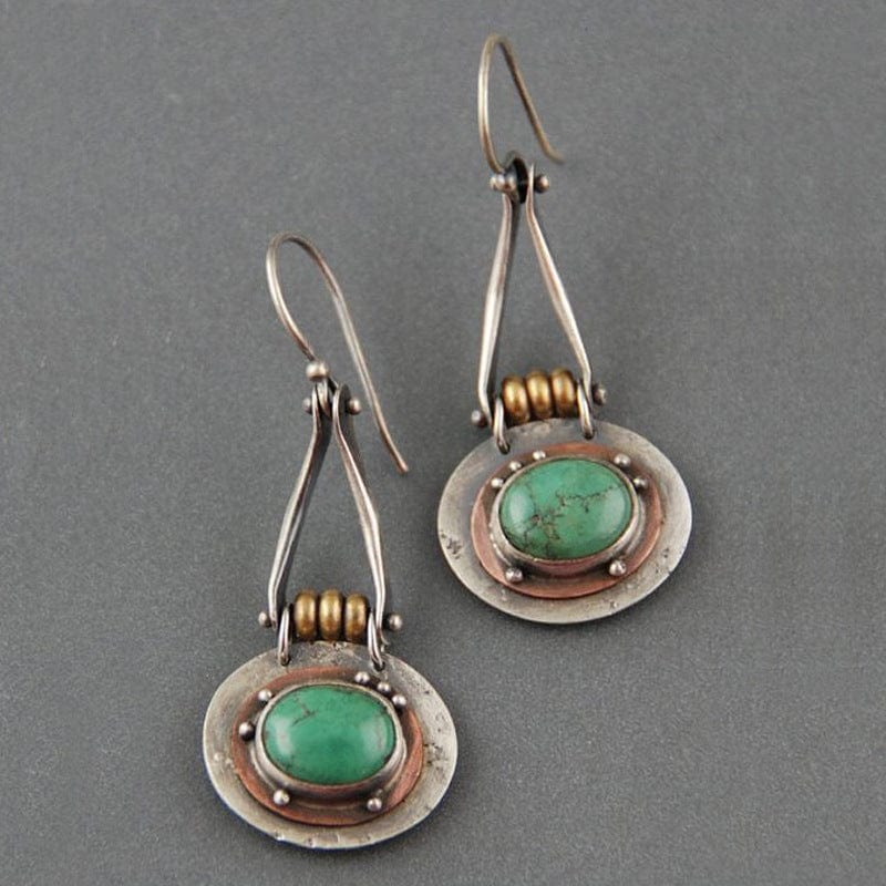 Turquoise Two-Tone Earrings