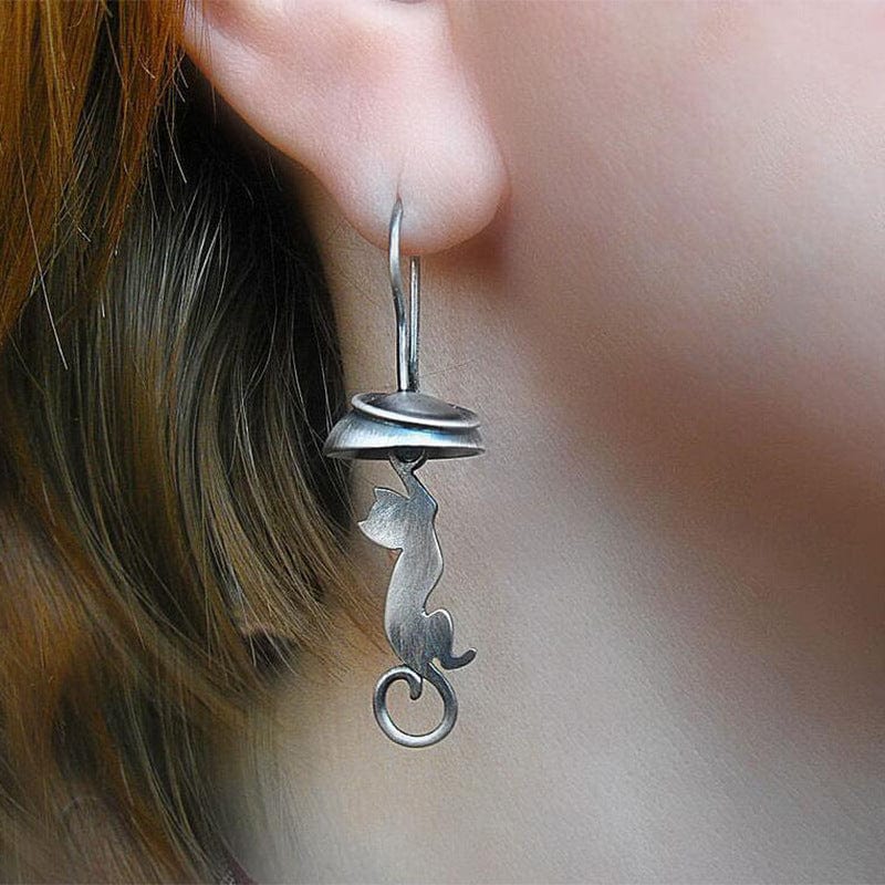 Personality silhouette cat earrings