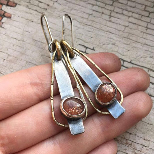 Geometric Flame Opal Handmade  Earrings For Women