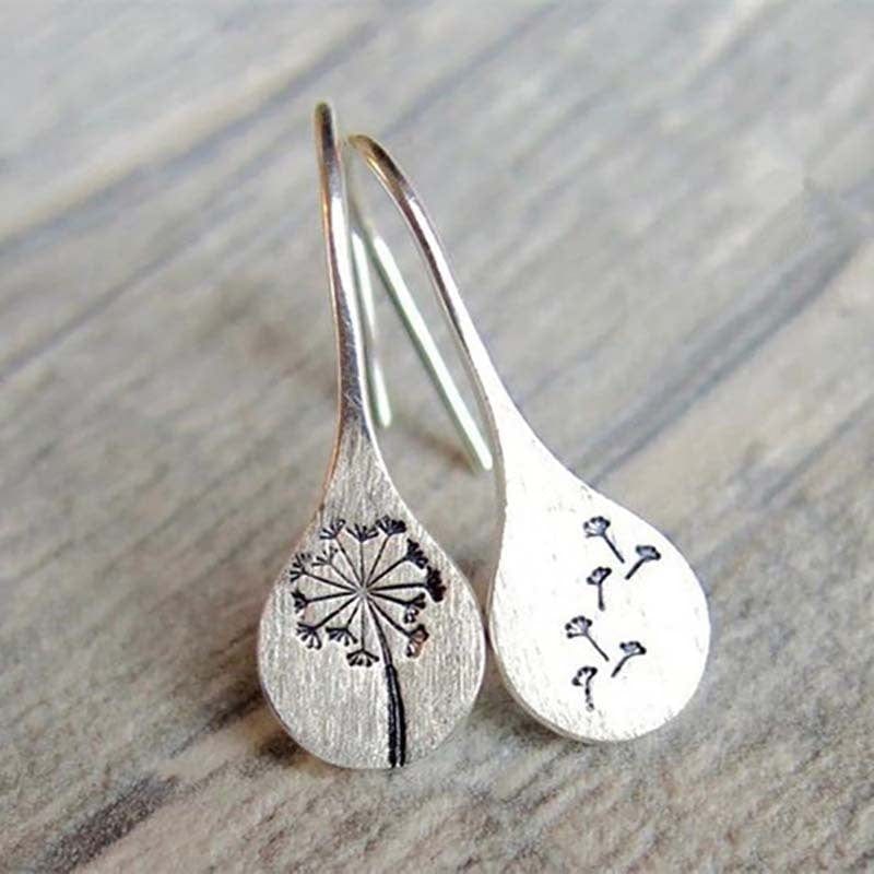 Vintage Flower Alloy Dandelion Earrings