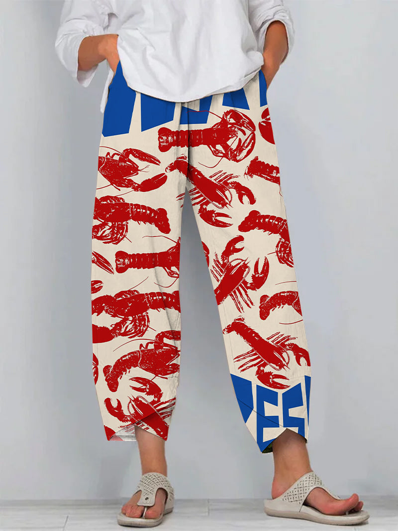 Fresh Lobster Art Casual Capri Pants