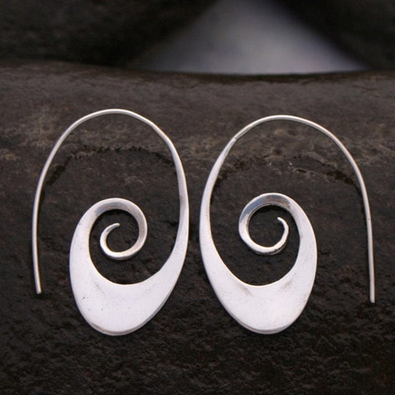 Vintage Geometric Spiral Earrings