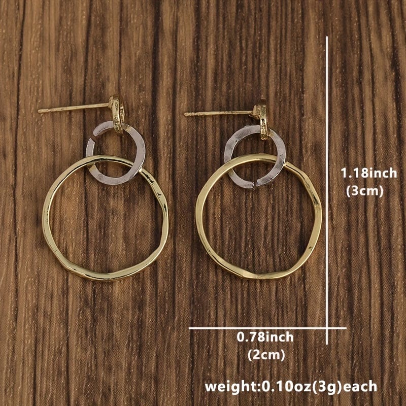 Vintage Hollow Circle Design Dangle Earrings