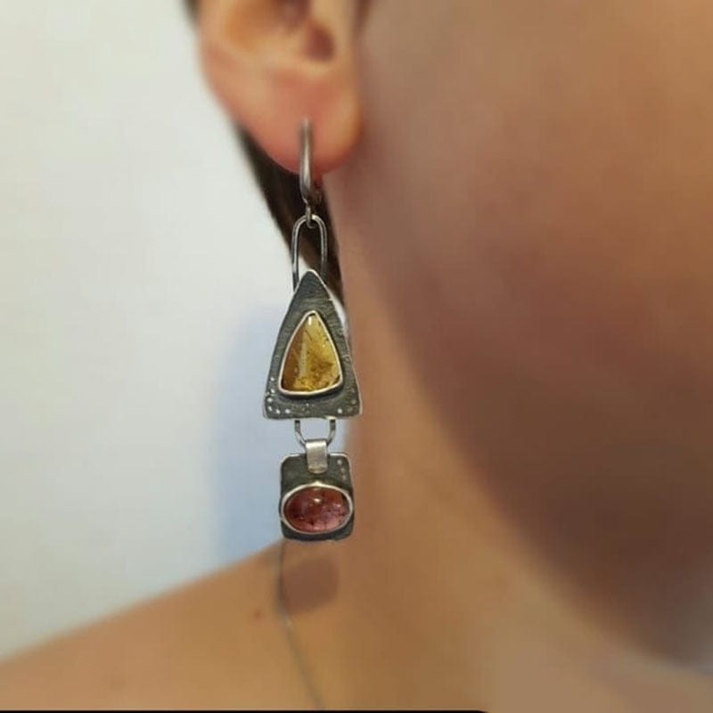 Vintage Geometric Triangle Earrings
