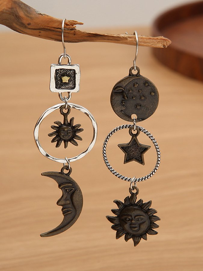 Women's Vintage Sun Moon Earrings