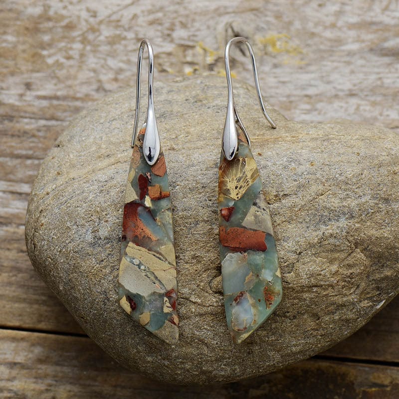 Bohemian Empire Stone Geometric Dangle Earrings