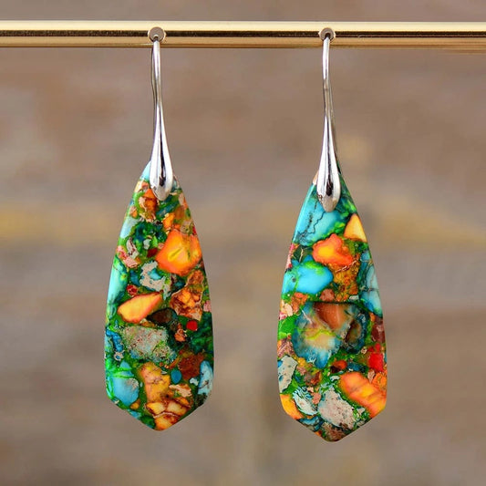 Bohemian Empire Stone Geometric Dangle Earrings