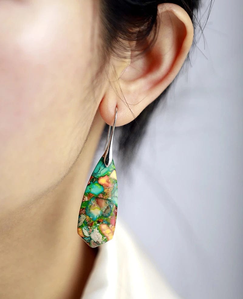 Bohemian Empire Stone Geometric Dangle Earrings