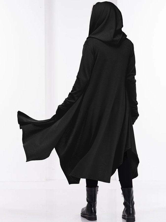 Women's Halloween Asymmetric Witch Long Coat & Cape