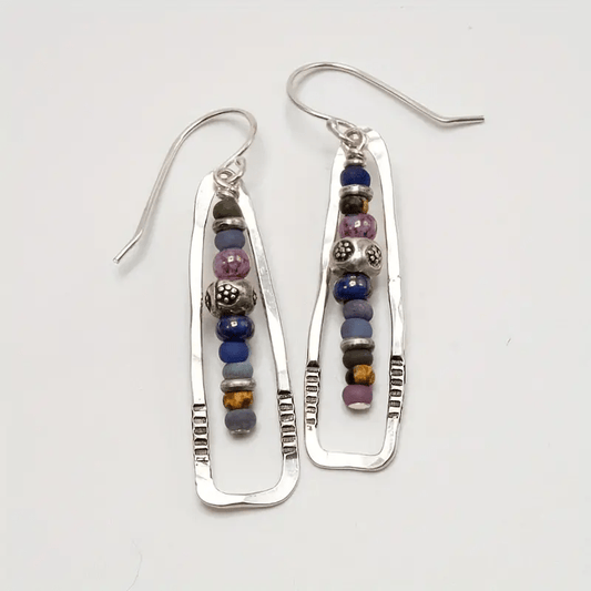 Retro Water Drop Shape Beaded Dangle Earrings