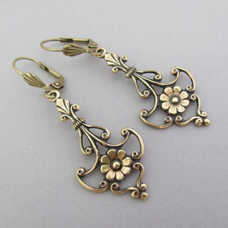 Bohemian Irregular Shape Flower Dangle Earrings