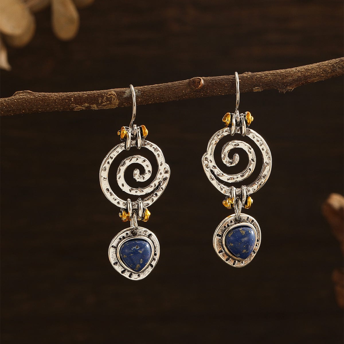 Vintage Hollow Spiral Drop Earrings