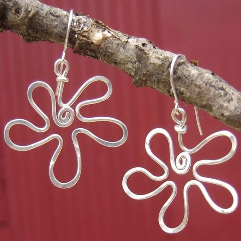 Flower Hollow Pendant Earring