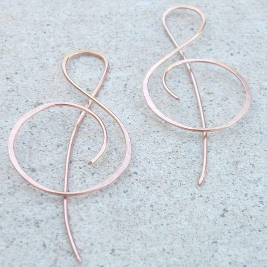 Women's 14K Rose Gold Note Earrings