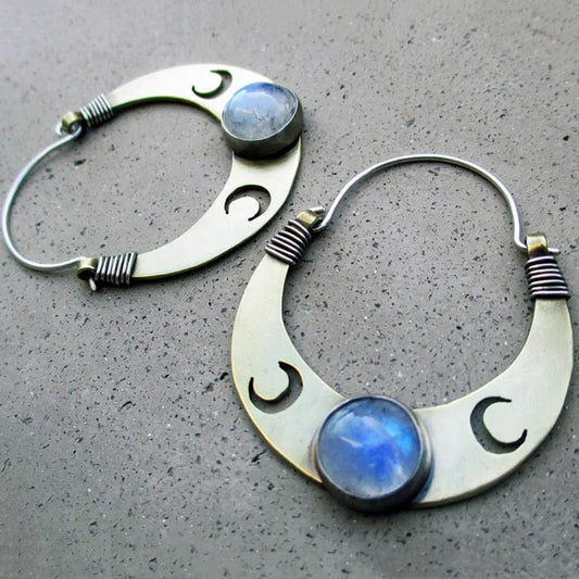 Bohemian Craftsmen Make Semi Circular Moon Earrings