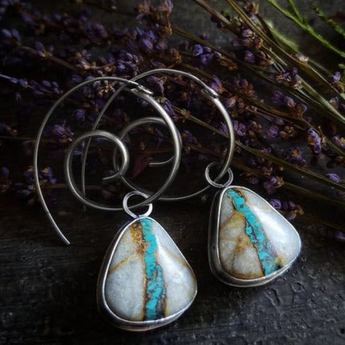 Triangle Shape Synthetic Gems Inlaid Dangle Earrings