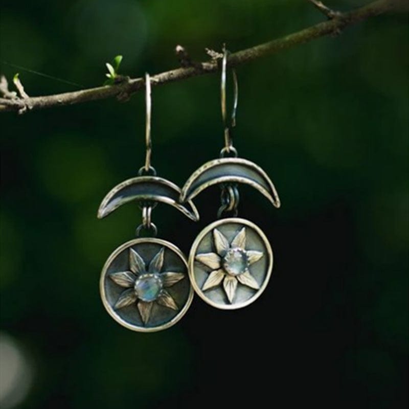 Vintage Flower Moon Earrings