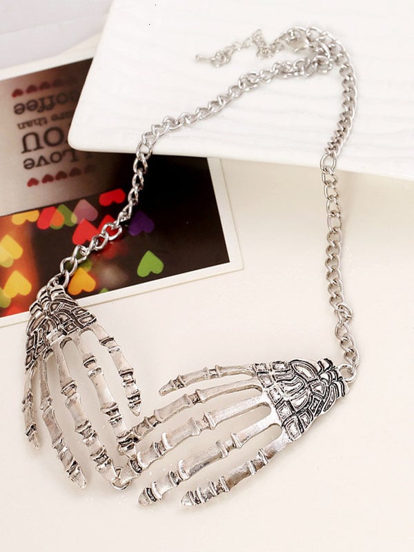 Punk Skull Claw Alloy Necklace