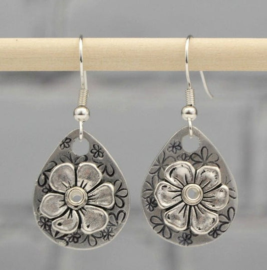 Engraved-print Drop Handmade  Earrings For Women