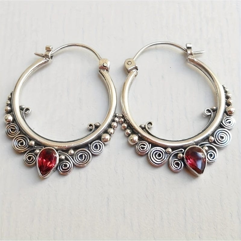 Elegant Bohemian Crystal Hoop Earrings