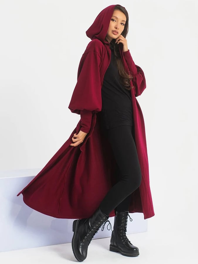 Women's Halloween Medieval Long Hooded Cape Coat