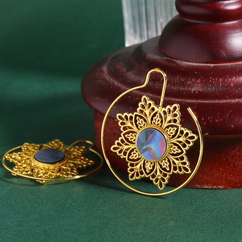 Large Flower Hoop Earrings