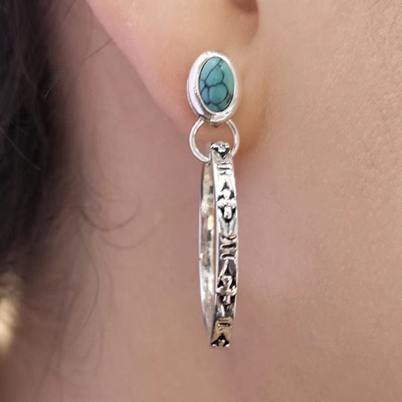 Fashion Circle Earrings Gemstone Earrings