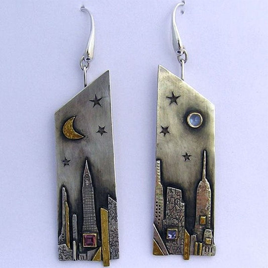 Geometric Graffiti Drop Earrings