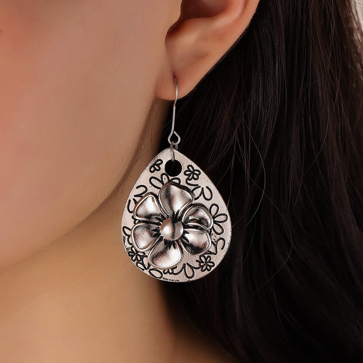 Engraved-print Drop Handmade  Earrings For Women