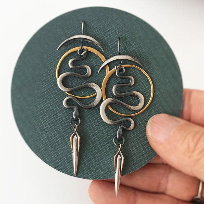 Serpentine Irregular Geometric Spiral Earrings