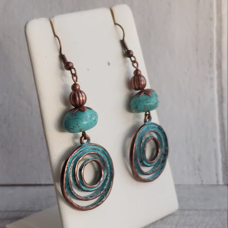 Retro Ethnic Drop Bohemian Turquoise Earrings