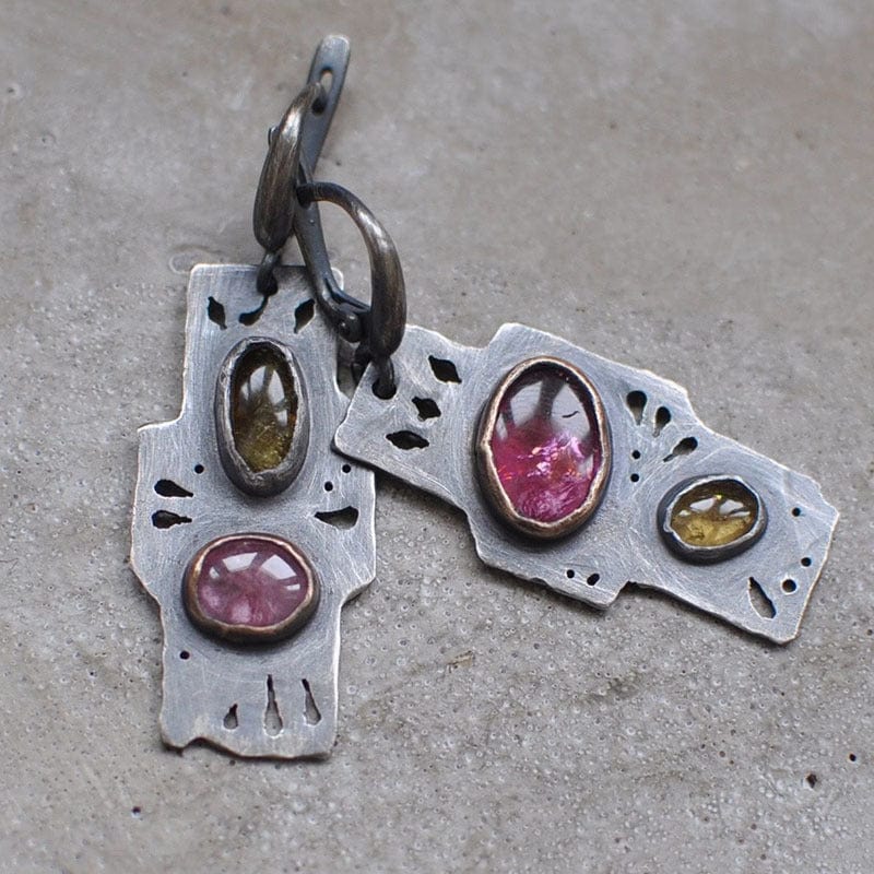 Vintage geometric metal earrings